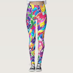 Abstrakt leuchtend mehrfarbig leggings
