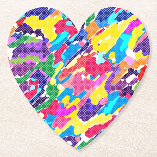 Abstrakt leuchtend mehrfarbig untersetzer (Vorderseite)