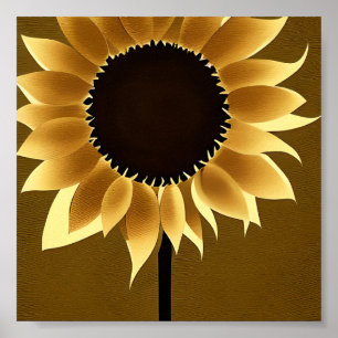 Abstrakt leuchtende Sonnenblume Poster