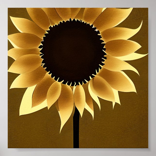 Abstrakt leuchtende Sonnenblume Poster (Vorne)