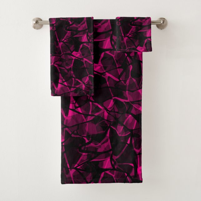 Abstrakt lila badhandtuch set (Insitu)