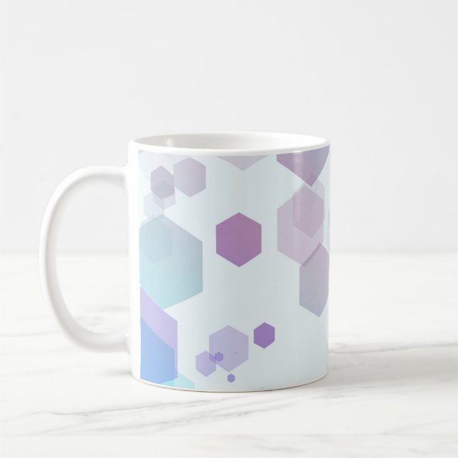 Abstrakt-Lila-Blue Hexagon - Shape-Muster-Throw Kaffeetasse (Links)