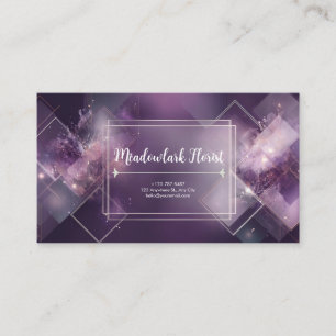 Abstrakt Lila Geometrisch Gold Glitter Visitenkarte