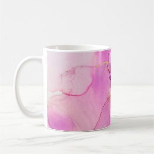Abstrakt lila, lila, rosa, goldfarbener Hintergrun Kaffeetasse
