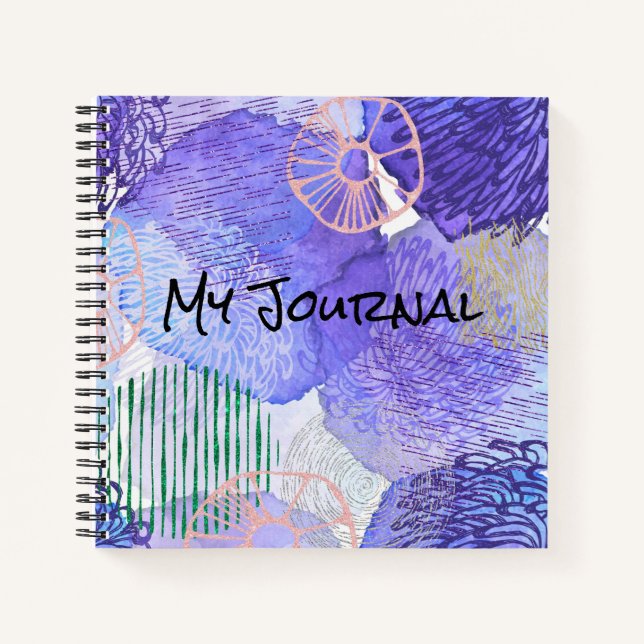 Abstrakt Lila, PInk & Green Personal Journal Notizbuch (Vorderseite)