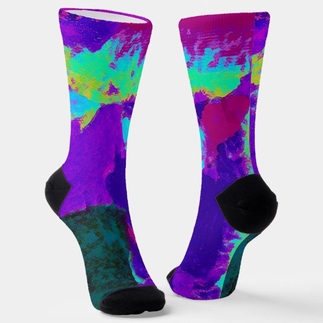 Abstrakt Lila Socken (Gewinkelt)