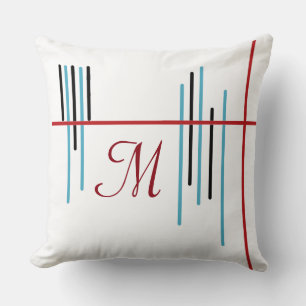 Abstrakt Line Design 1 mit Monogramm Kissen