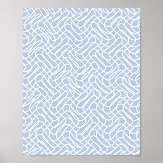 Abstrakt Line Muster Blue Poster (Vorne)