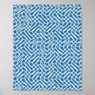 Abstrakt Line Pattern Blau Poster