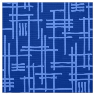Abstrakt Lines 120923 - Baby Blue on Navy Blue Stoff