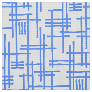 Abstrakt Lines 120923 - Baby Blue on White Stoff