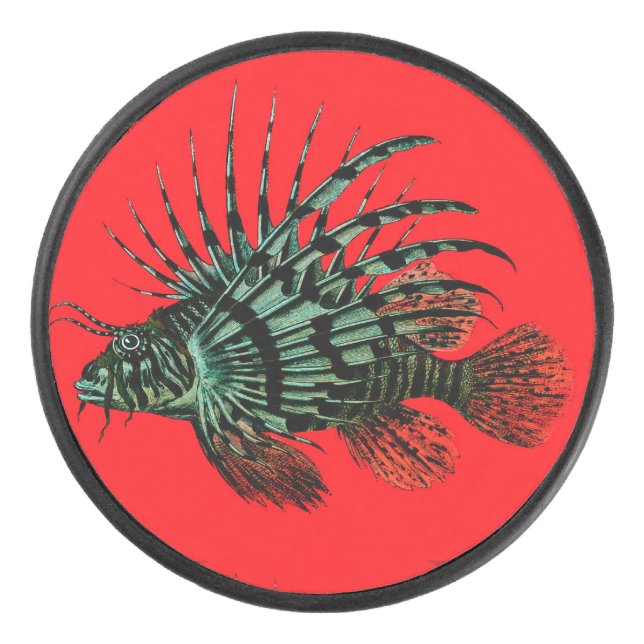 Abstrakt Lionfish Hockey Puck (Vorderseite)