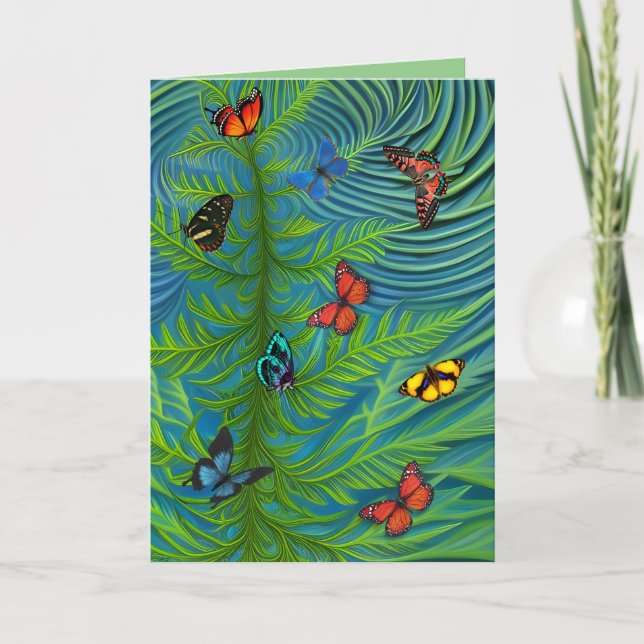 Abstrakt Little Daisy Garden Dankeskarte (Vorderseite)