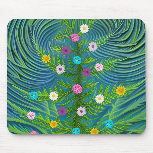 Abstrakt Little Daisy Garden Mousepad (Vorne)