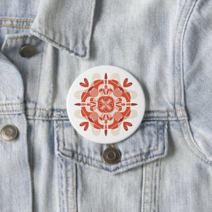 Abstrakt Lovely Red Mandala Button