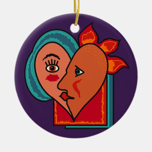 Abstrakt Lovers Custom-Ornament Keramikornament (Vorne)