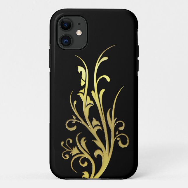 Abstrakt Luxus Imitate Gold Blume Case-Mate iPhone Hülle (Rückseite)