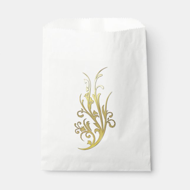 Abstrakt Luxus Imitate Gold Blume Geschenktütchen (Vorderseite)