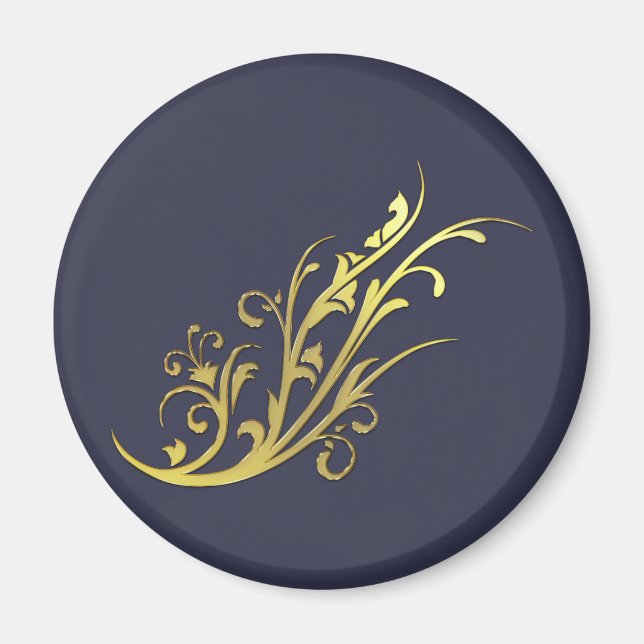 Abstrakt Luxus Imitate Gold Blume Magnet (Vorne)