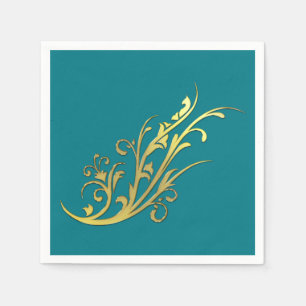Abstrakt Luxus Imitate Gold Blume Serviette