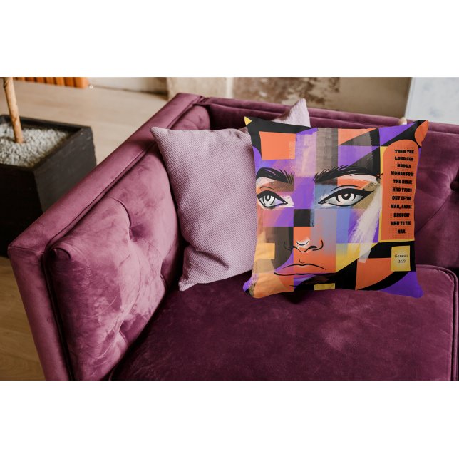 Abstrakt machte der Herr eine Frau zum Christliche Kissen (Von Creator hochgeladen)