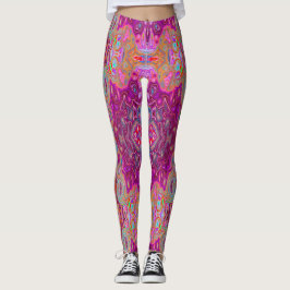 Abstrakt Magenta Pink, Blau und Rot Groovtern Must Leggings