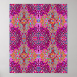 Abstrakt Magenta Pink, Blau und Rot Groovtern Must Poster