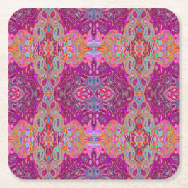 Abstrakt Magenta Pink, Blau und Rot Groovtern Must Rechteckiger Pappuntersetzer