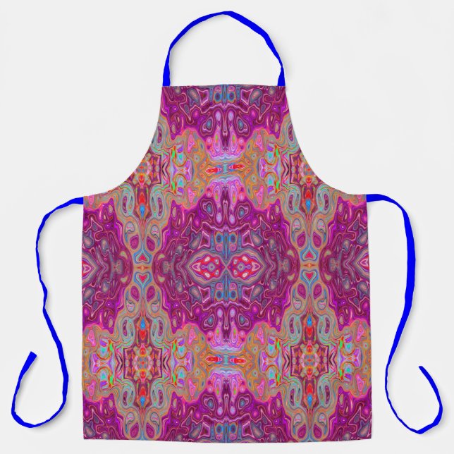 Abstrakt Magenta Pink, Blau und Rot Groovtern Must Schürze (Vorderseite)