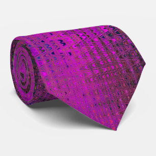 Abstrakt Magenta Retro Boomerang Waves Krawatte