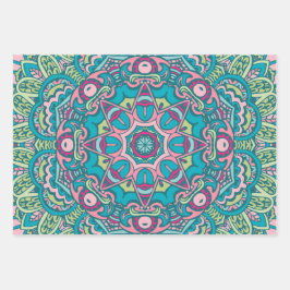 Abstrakt Mandala #1 Geschenkpapier Set