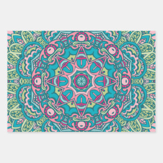 Abstrakt Mandala #1 Geschenkpapier Set