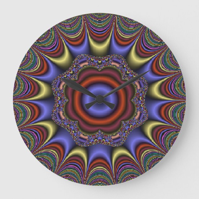 Abstrakt Mandala Große Wanduhr (Vorderseite)