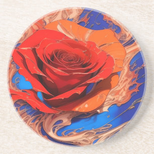 Abstrakt Marble Rose Stone Untersetzer