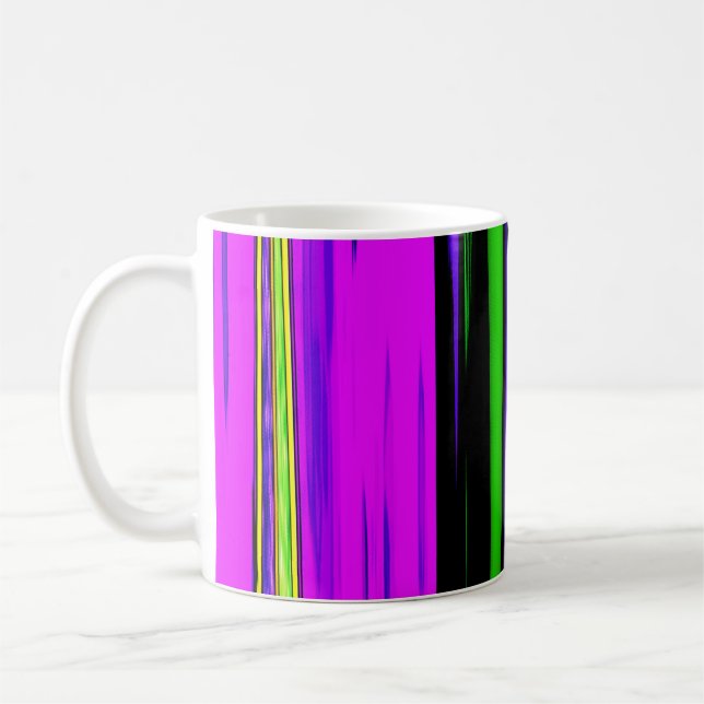Abstrakt Mardi Gras Streifen Kaffeetasse (Links)