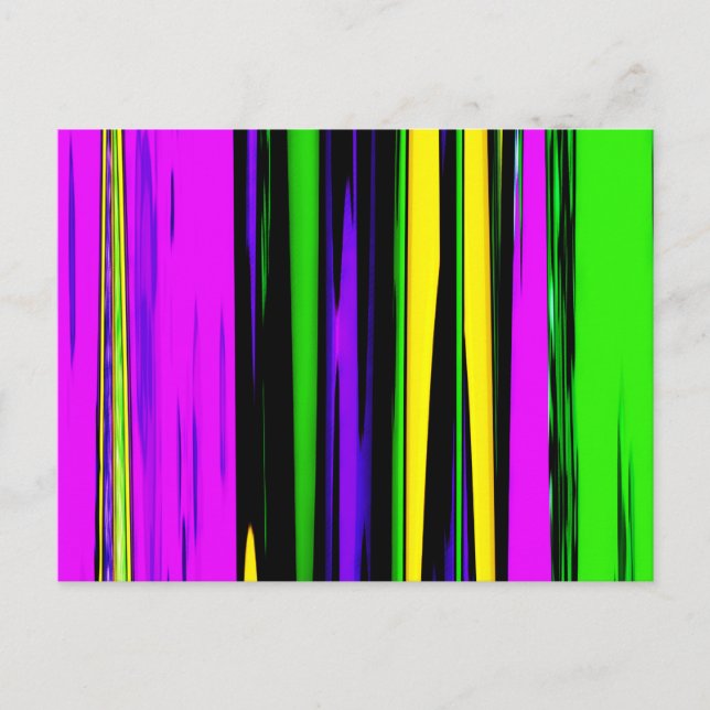 Abstrakt Mardi Gras Streifen Postkarte (Vorderseite)