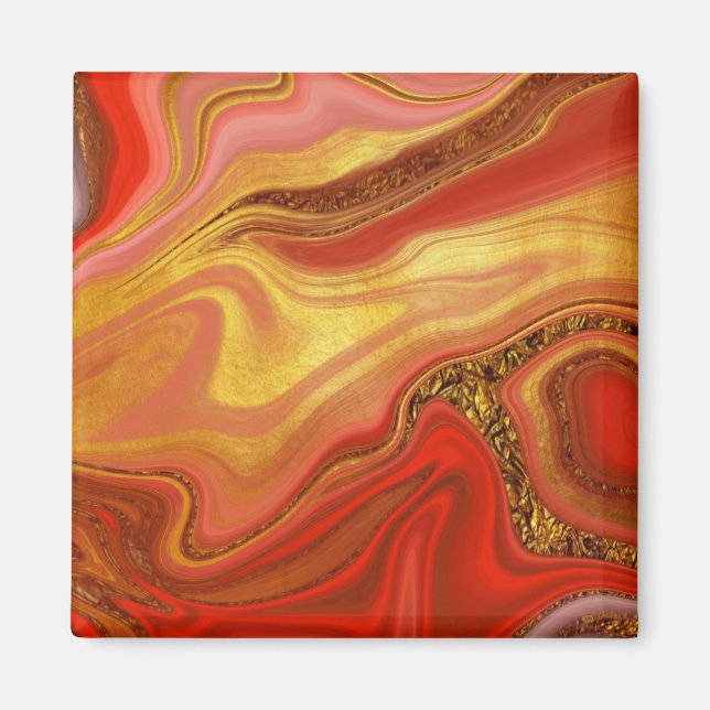 abstrakt marmoriertes Muster Magnet (Vorne)