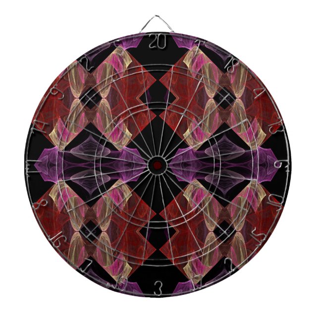 Abstrakt Maroon Lila Fraktal Dart Board Dartscheibe (vorne)