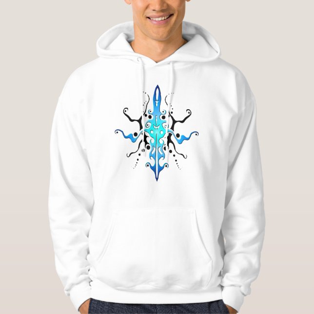 Abstrakt Mask Tribal Tattoo Design - blau Hoodie (Vorderseite)
