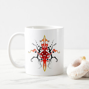 Abstrakt Mask Tribal Tattoo Design - rot Kaffeetasse