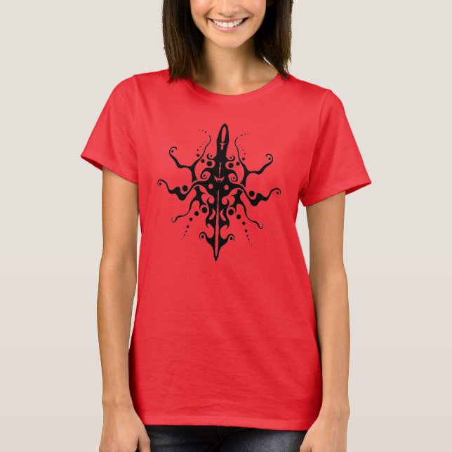 Abstrakt Mask Tribal Tattoo - schwarz T-Shirt (Vorderseite)