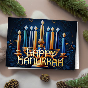 Abstrakt Menorah Happy Hanukkah Feiertagskarte