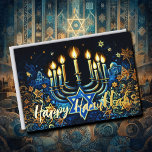 Abstrakt Menorah Happy Hanukkah Folien Feiertagskarte<br><div class="desc">Unterkunft thematisch von Umua entworfen. Gedruckt und ausgeliefert von Zazzle oder ihren Partnern.</div>