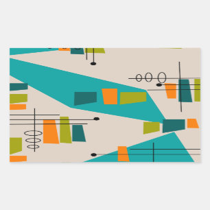 Abstrakt Mid-Century Modern #55 Rechteckiger Aufkleber