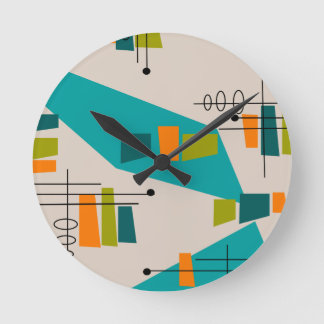 Abstrakt Mid-Century Modern #55 Runde Wanduhr