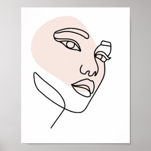 Abstrakt minimalist weibliche Einzellinienkunst St Poster