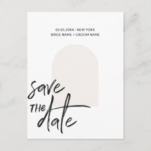 Abstrakt Minimalistische Niche Save the Date Scrip Postkarte