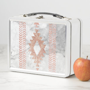 abstrakt-minimalistischer Rose-Goldbarren Metall Brotdose