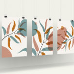 Abstrakt-minimalistisches botanisches Set<br><div class="desc">Abstrakte minimalistische Kompositionen mit botanischen Blätter und Formen,  Wanddekoration Set von drei.</div>