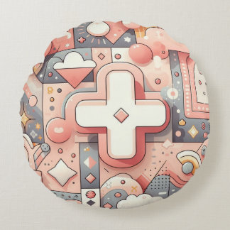 abstrakt minimalistisches Musterdesign Rundes Kissen